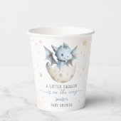 Dragon Baby shower Schattige Boy Blue Paper Cups Papieren Bekers (Achterkant)