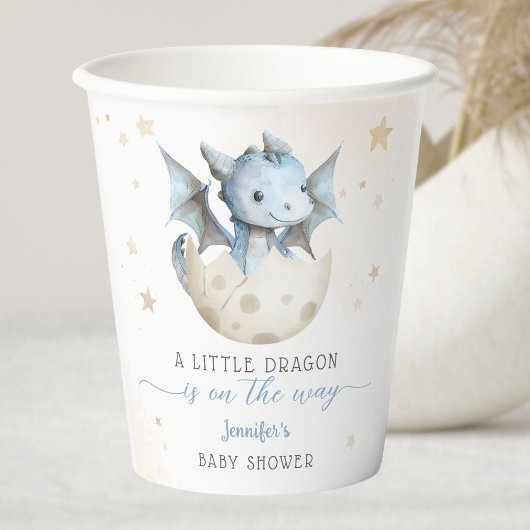 Dragon Baby shower Schattige Boy Blue Paper Cups Papieren Bekers