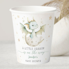 Dragon Baby shower Schattige Boy Green Paper Cups Papieren Bekers