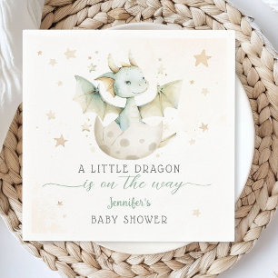 Dragon Baby shower Schattige Green Dragon Paper Na Servet