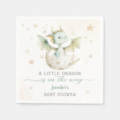 Dragon Baby shower Schattige Green Dragon Paper Na Servet (Voorkant)