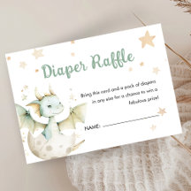 Dragon Baby shower Schattigee Groene Luier Raffle