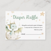 Dragon Baby shower Schattigee Groene Luier Raffle Informatiekaartje (Voorkant)