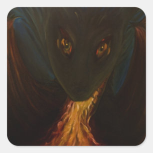 Dragon baby vierkante sticker