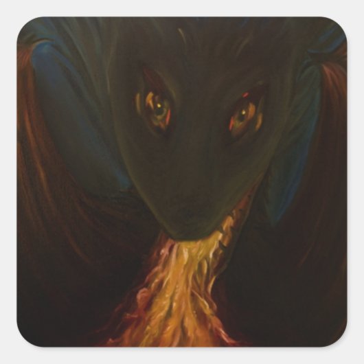 Dragon baby vierkante sticker (Voorkant)
