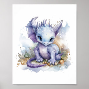 Dragon Baby Waterverf ventilator Poster