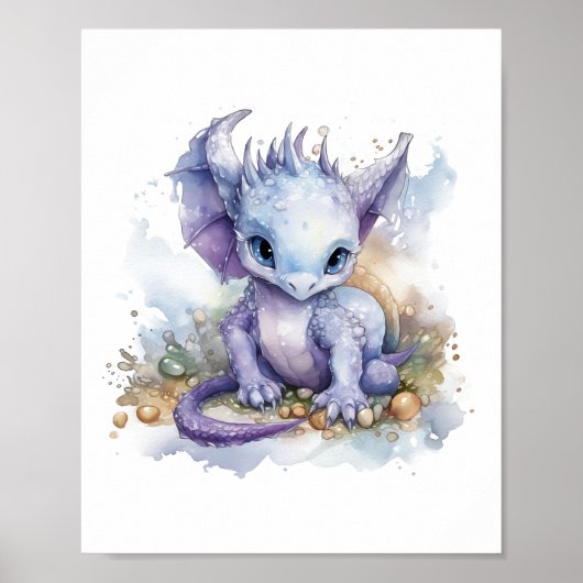 Dragon Baby Waterverf ventilator Poster (Voorkant)