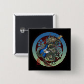 Dragon Bass 04 Vierkante Button 5,1 Cm (Voorkant /achterkant)