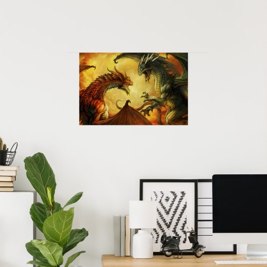 Dragon Battle, groot Poster (Thuiskantoor)
