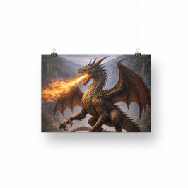 Dragon Battle Home & Gaming Room Decor Foto Afdruk