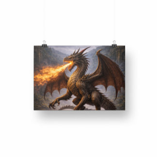 Dragon Battle Home & Gaming Room Decor Foto Afdruk