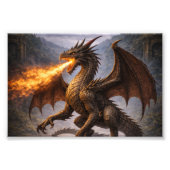 Dragon Battle Home & Gaming Room Decor Foto Afdruk (Voorkant)