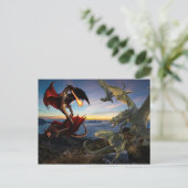 Dragon Battle Red vs Green Fight Fantasy Briefkaart (Staand voorkant)