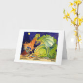 Dragon Battle Wenskaart Kaart (Gele Bloem)