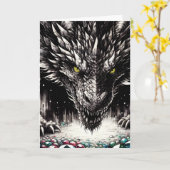 Dragon beschermt zijn schat "Happy Birthday!" Kaart (Gele Bloem)