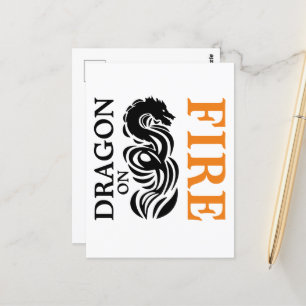 Dragon bij vuur briefkaart