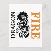 Dragon bij vuur briefkaart (Voorkant)