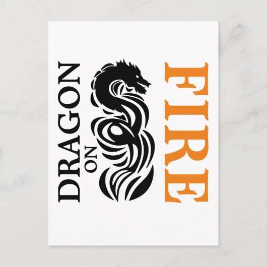 Dragon bij vuur briefkaart (Voorkant)