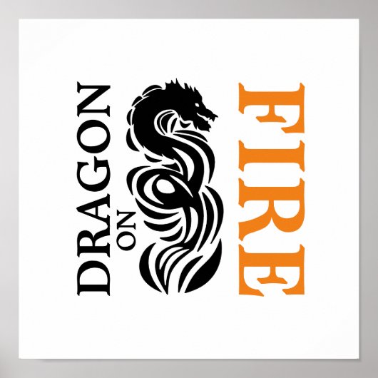 Dragon bij vuur poster (Voorkant)