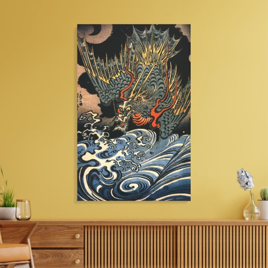 Dragon bij Zee Canvas Afdruk (Insitu (Woonkamer))