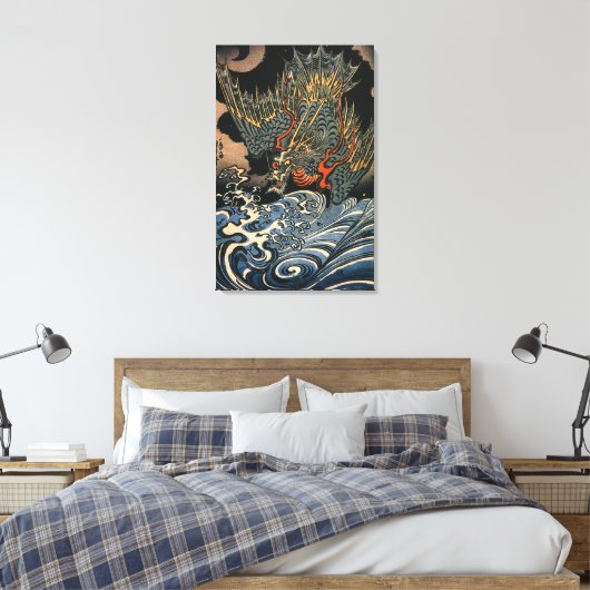  Dragon bij Zee Canvas Afdruk (Insitu (Slaapkamer))