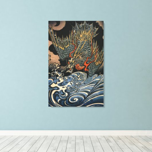  Dragon bij Zee Canvas Afdruk (Insitu (Houten vloer))