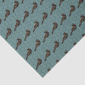 Dragon Bird geometrisch patroon blauwgroen tissue  Tissuepapier (Detail)