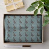 Dragon Bird geometrisch patroon blauwgroen tissue  Tissuepapier (Geschenk)