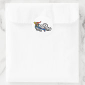 Dragon Bird Tribal Design Ronde Sticker (Tas)