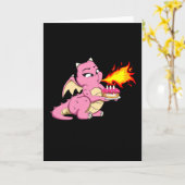 DRAGON BIRTHDAY 3 3rd Birthday Girl Cute Dragon Kaart (Gele Bloem)