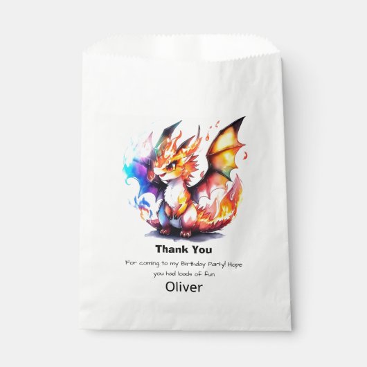 Dragon Birthday Bedankzakje (Voorkant)