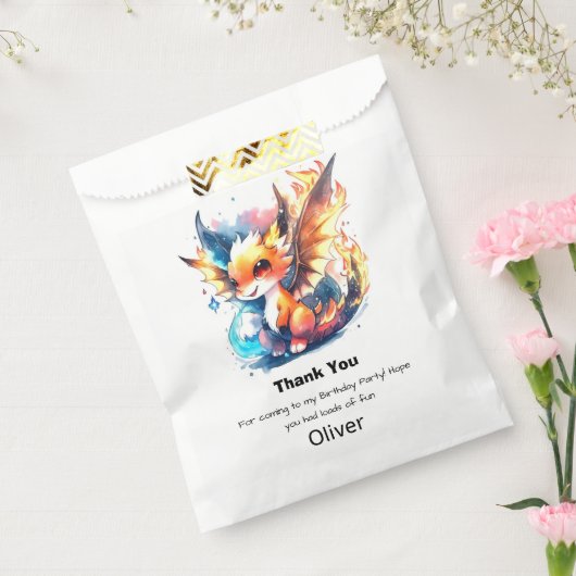 Dragon Birthday Bedankzakje (Gezegeld)