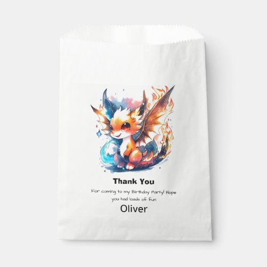 Dragon Birthday Bedankzakje (Voorkant)