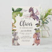 Dragon Birthday Invitation · Draken Waterverf Kaart (Staand voorkant)