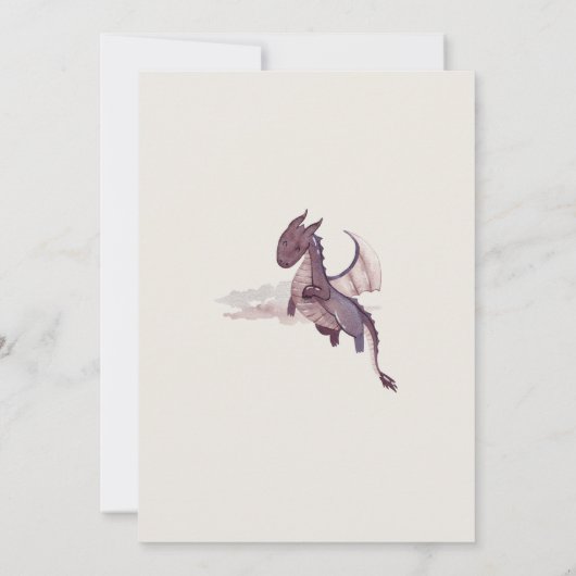 Dragon Birthday Invitation · Draken Waterverf Kaart (Achterkant)