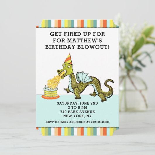 Dragon Birthday Kaart (Staand voorkant)