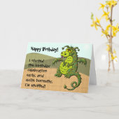 Dragon Birthday Kaart (Gele Bloem)