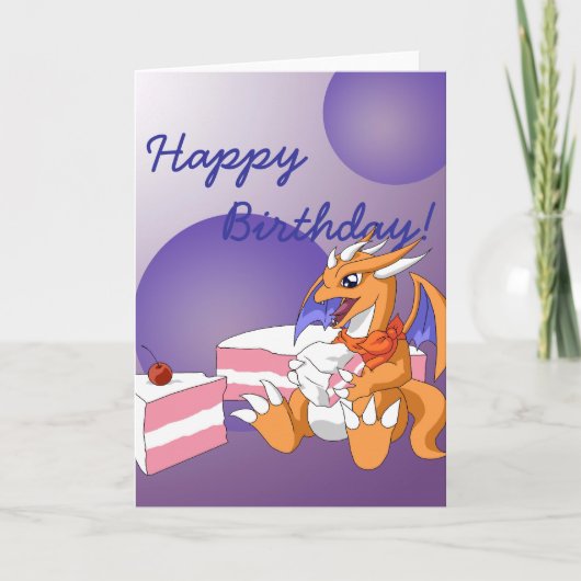 Dragon Birthday met Wenskaart van aardbeienbeslag Kaart (Voorkant)