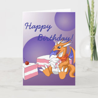 Dragon Birthday met Wenskaart van aardbeienbeslag Kaart