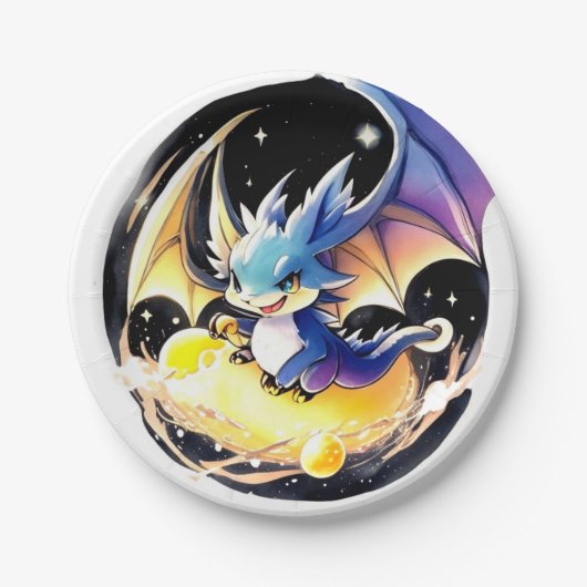 Dragon Birthday Papieren Bordje (Voorkant)