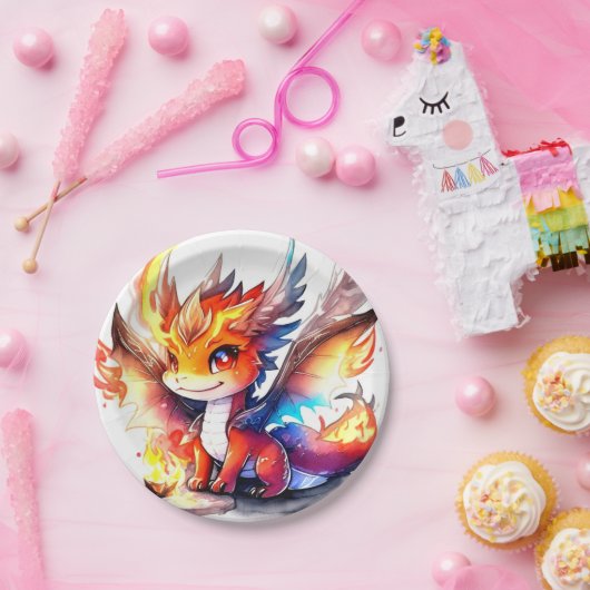 Dragon Birthday Papieren Bordje (Feest)