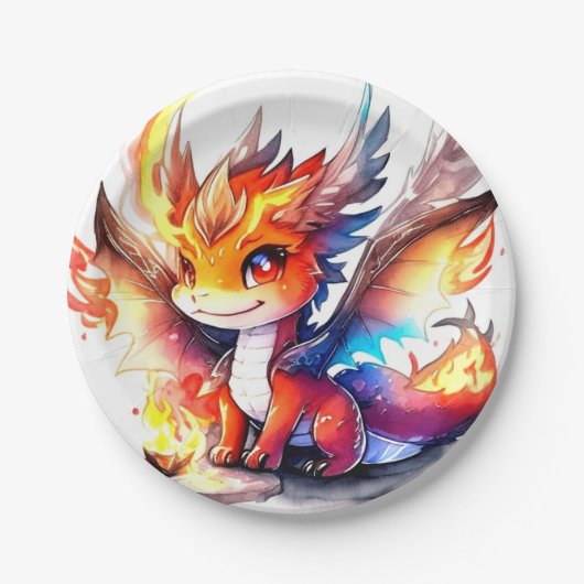 Dragon Birthday Papieren Bordje (Voorkant)