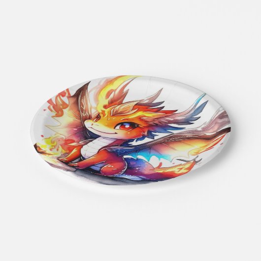 Dragon Birthday Papieren Bordje (Gekanteld)