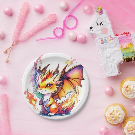 Dragon Birthday Papieren Bordje (Feest)