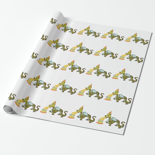 Dragon Birthday Party Gift Cadeaupapier (Uitgerold)