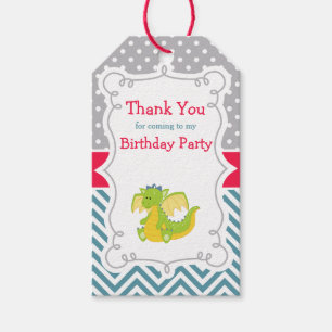 Dragon Birthday Party Gift Label Cadeaulabel