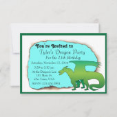Dragon Birthday Party Invitation Kaart (Voorkant)