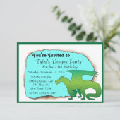 Dragon Birthday Party Invitation Kaart (Staand voorkant)