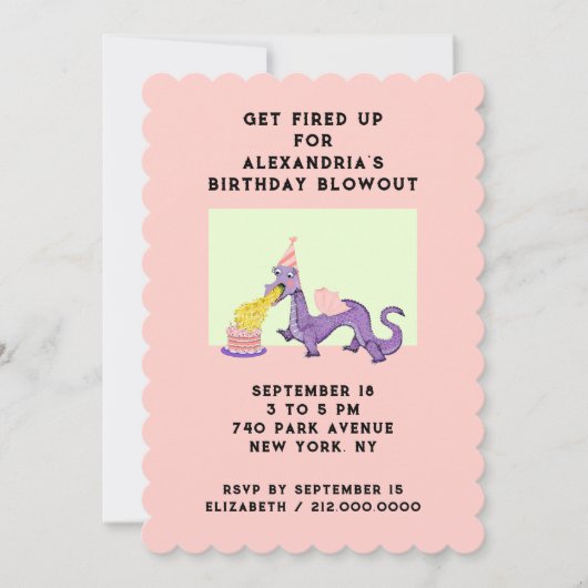 Dragon Birthday Party Kaart (Voorkant)