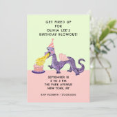 Dragon Birthday Party Kaart (Staand voorkant)